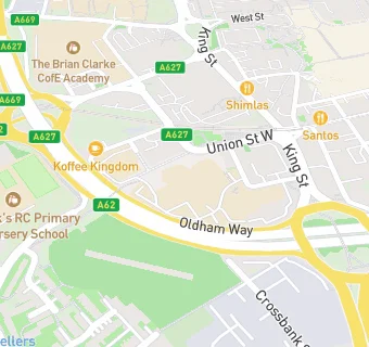 map for Oldham Sixth Form College