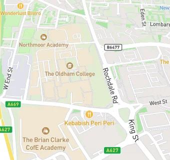 map for The Oldham College