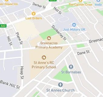 map for St Annes R C School