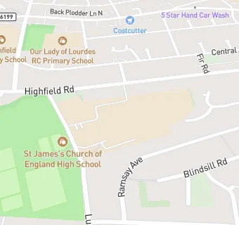 map for St James High School & Sports College