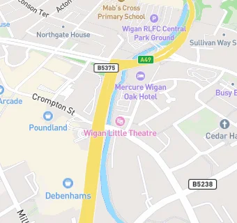 map for Wigan Little Theatre