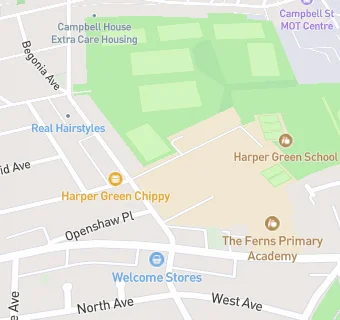 map for Harper Green Secondary School