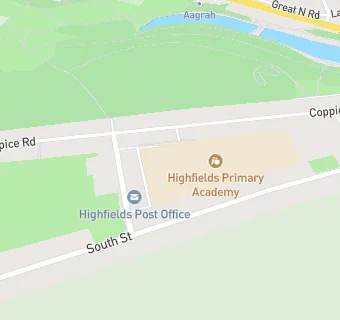 map for Highfields Primary Academy