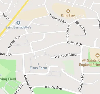 map for All Saints C E Primary School