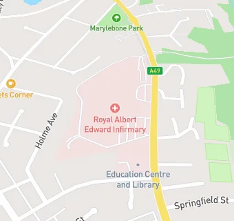 map for Royal Albert Edward Infirmary, Wrightington, Wigan and Leigh NHS Trust