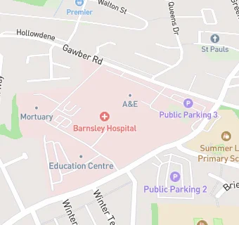 map for Barnsley Hospital (Ward Kitchens)