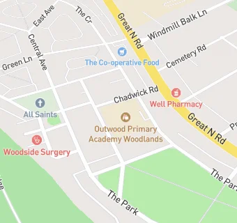 map for Woodlands Junior School