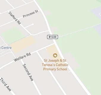 map for St Joseph and St Teresa's Catholic Primary School