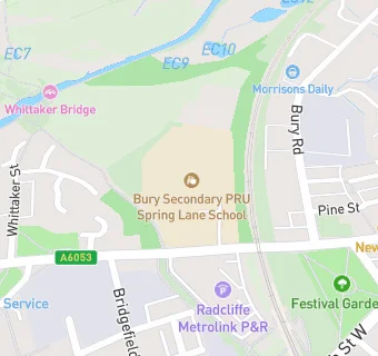 map for Bury Secondary PRU Spring Lane School