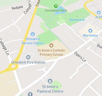 map for Ormskirk St Anne's Catholic Primary School