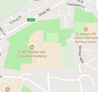 map for Royton and Crompton School