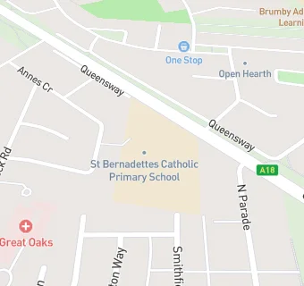 map for St. Bernadette's Catholic Primary Voluntary Academy