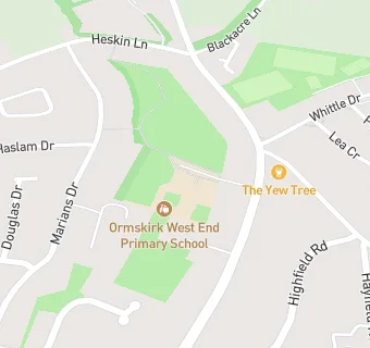 map for Ormskirk West End School