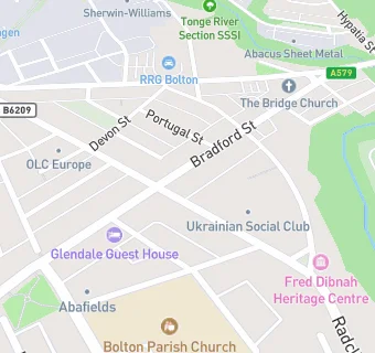 map for Bolton Ukranian Social Club