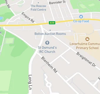 map for St Osmund's RC Primary School, Breightmet, Bolton