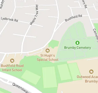 map for St Hugh's Special School