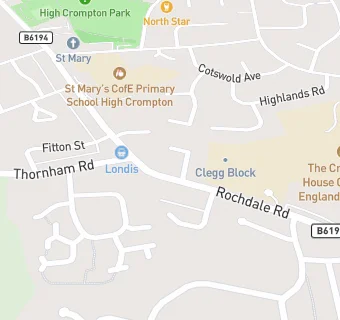 map for Crompton House C of E School