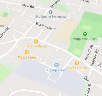 map for Riccos Pizza