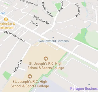 map for St Joseph's RC High School