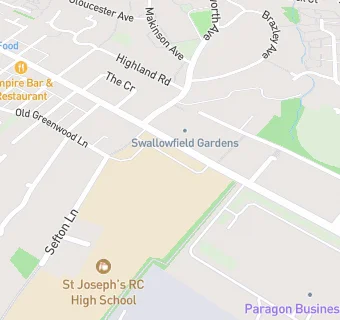 map for St Josephs RC High School