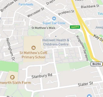 map for St Matthews C of E School