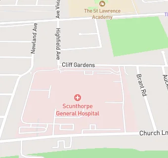 map for Scunthorpe General Hospital Patient Kitchen