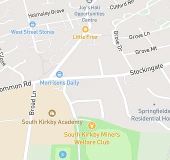 map for South Kirkby Miners Welfare Club