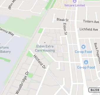 map for Eldon Street Extra Care Housing Scheme