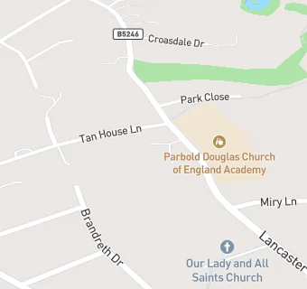 map for Parbold Douglas C Of E Academy