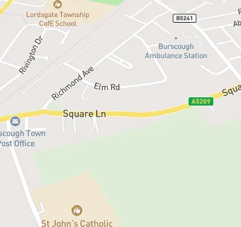 map for Burscough Town Post Office