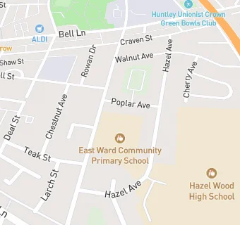 map for East Ward Community Primary School