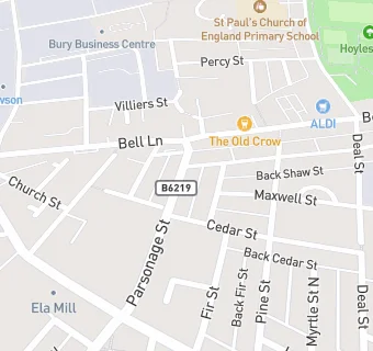 map for Mydentist, Parsonage Street, Bury 