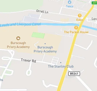 map for Burscough Priory Academy