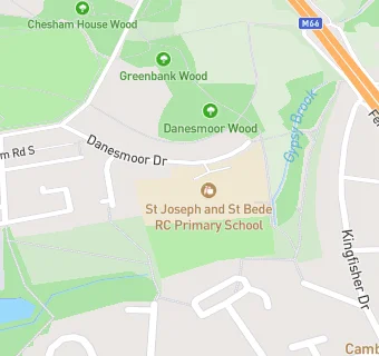 map for St Joseph and St Bede RC Primary School