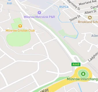 map for Milnrow Cricket Club