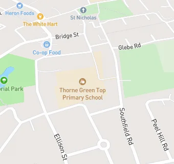 map for Thorne Green Top Primary School