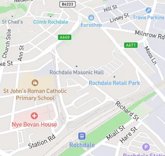 map for Rochdale Masonic Buildings