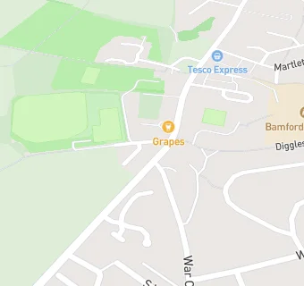 map for Bamford Bowling Club