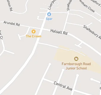 map for Farnborough Road School