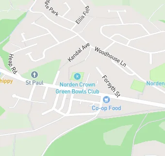 map for Norden Bowling Club