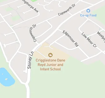 map for Crigglestone Dane Royd Junior and Infant School