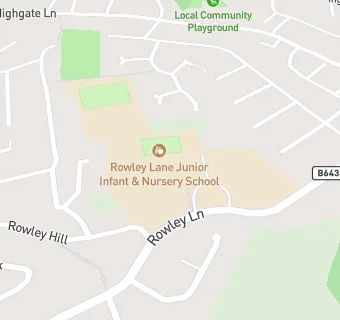 map for Rowley Lane Junior Infant and Nursery School