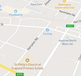 map for St Philip's Church of England Primary School