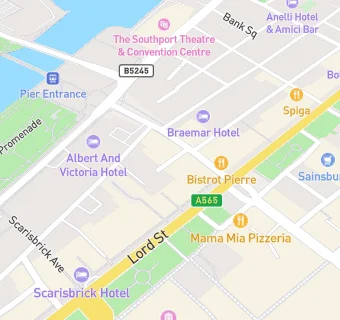 map for O'Learys Bar