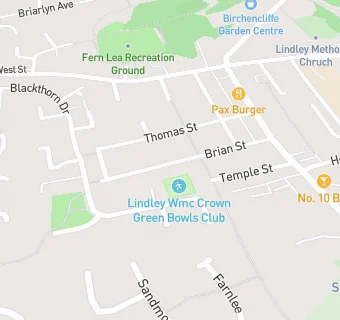 map for Lindley Working Mens Club