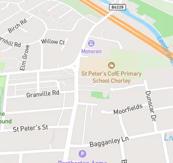 map for St Peter's CofE Primary School Chorley