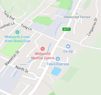 map for Whitworth Medical Centre