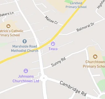 map for Churchtown Medical Centre