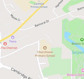 map for Churchtown Primary School