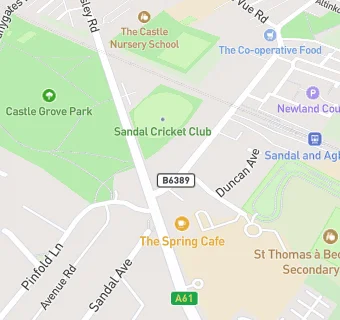 map for Sandal Cricket Club